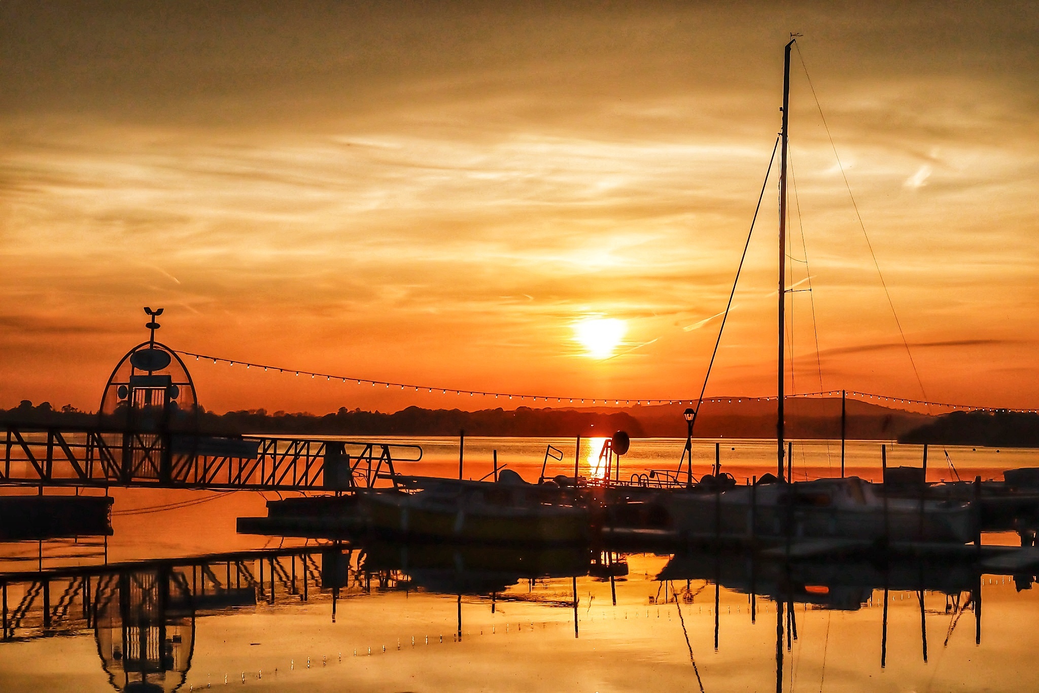 Sunset over Lough Ramor at The Lakeside Manor, Virginia, County Cavan